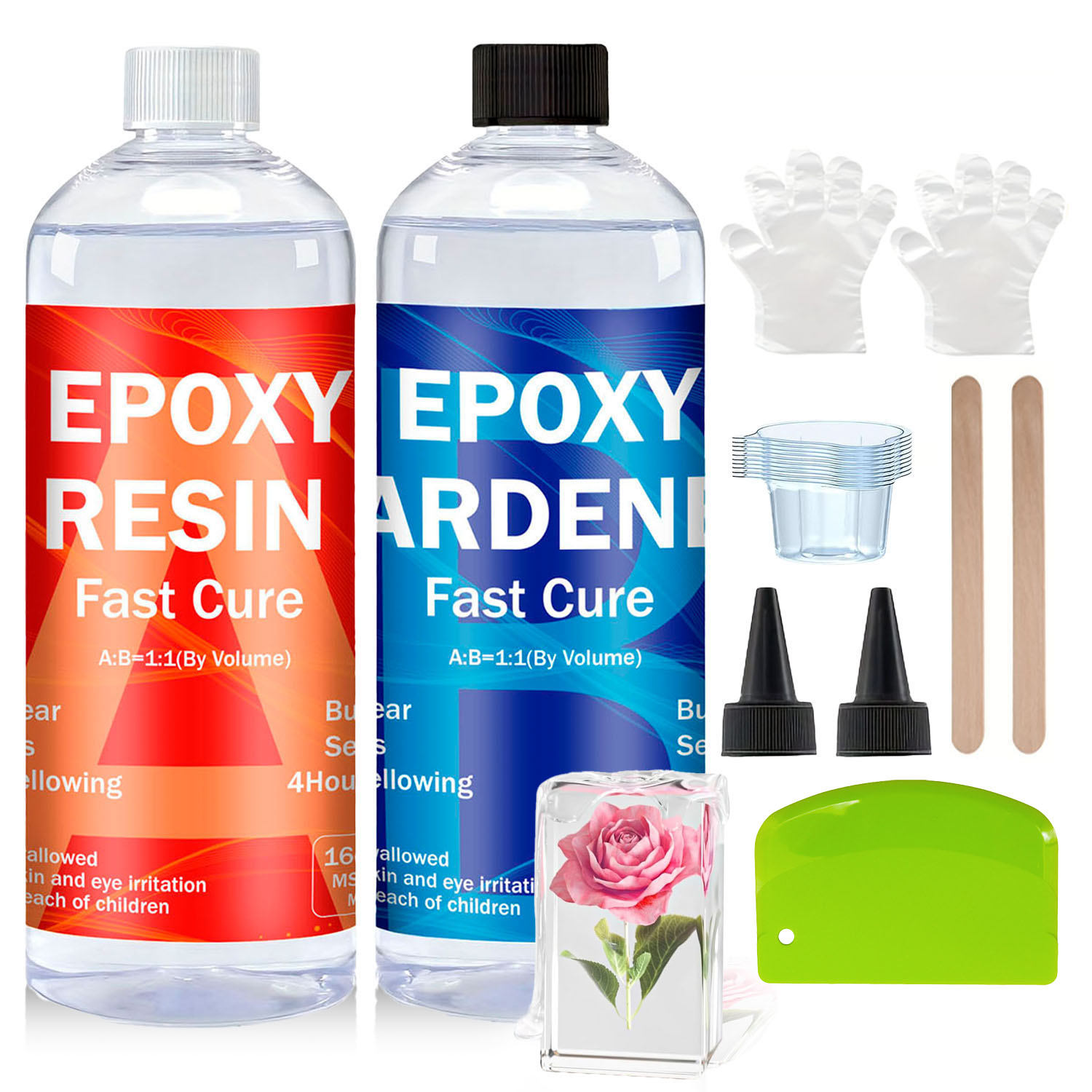Resin Jewelry Kit - Transparante epoxyhars kit 8oz/16oz/32oz, bubbelvrij, anti-vergeling,