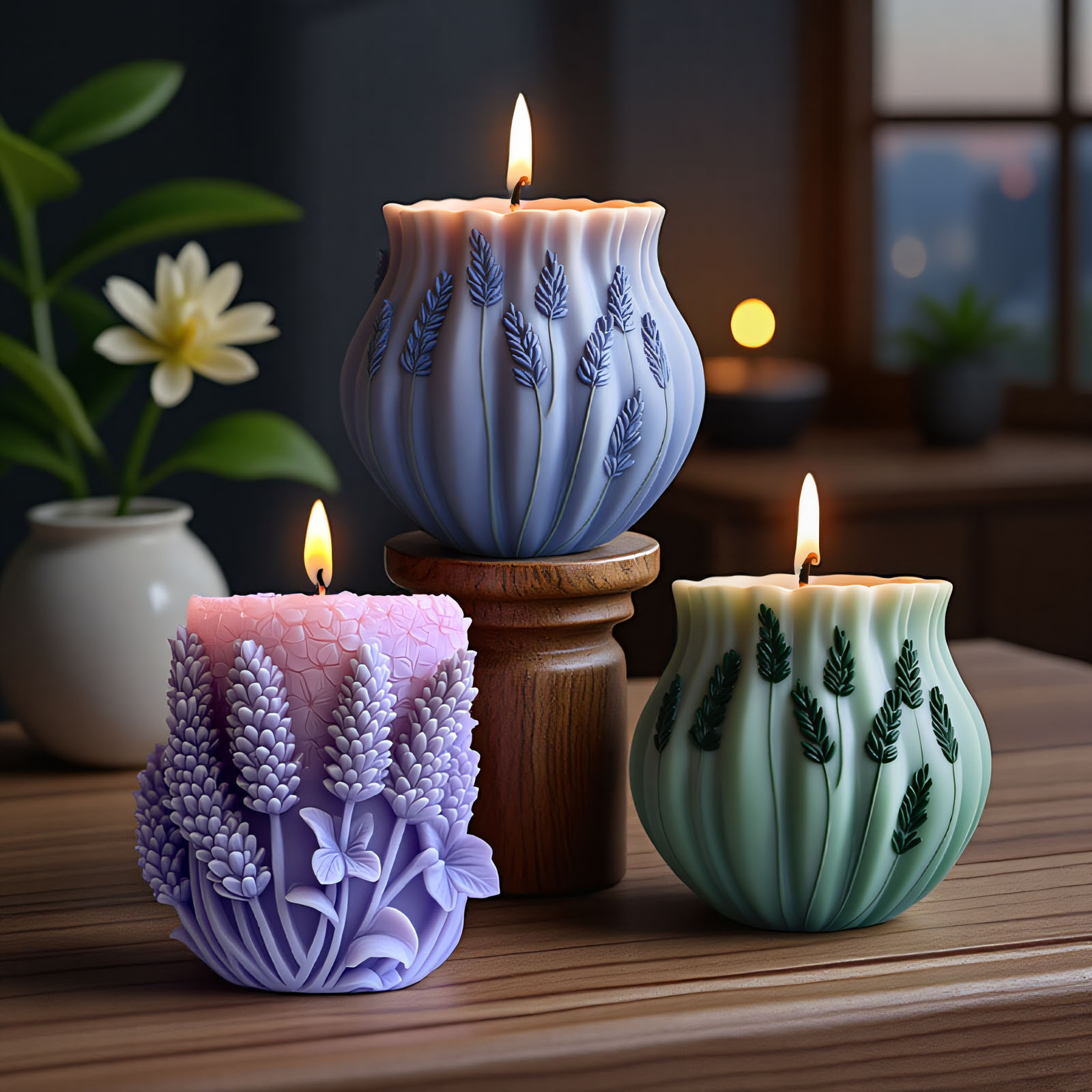 Resin Craft Ideas - Lavendel Siliconen Kaars Schimmel Cilinder Veer