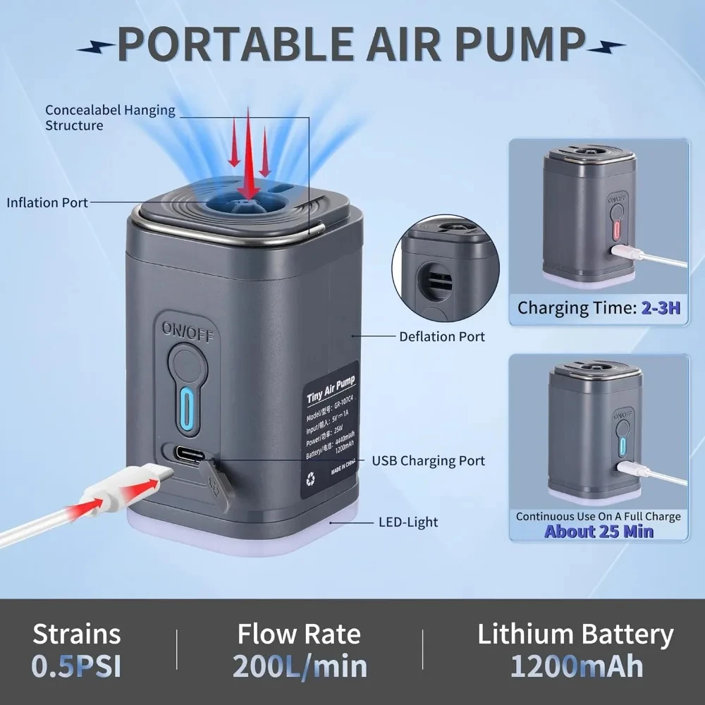 Vacuum Chamber Small - Mini draagbare luchtpomp met 1300mAh batterij,