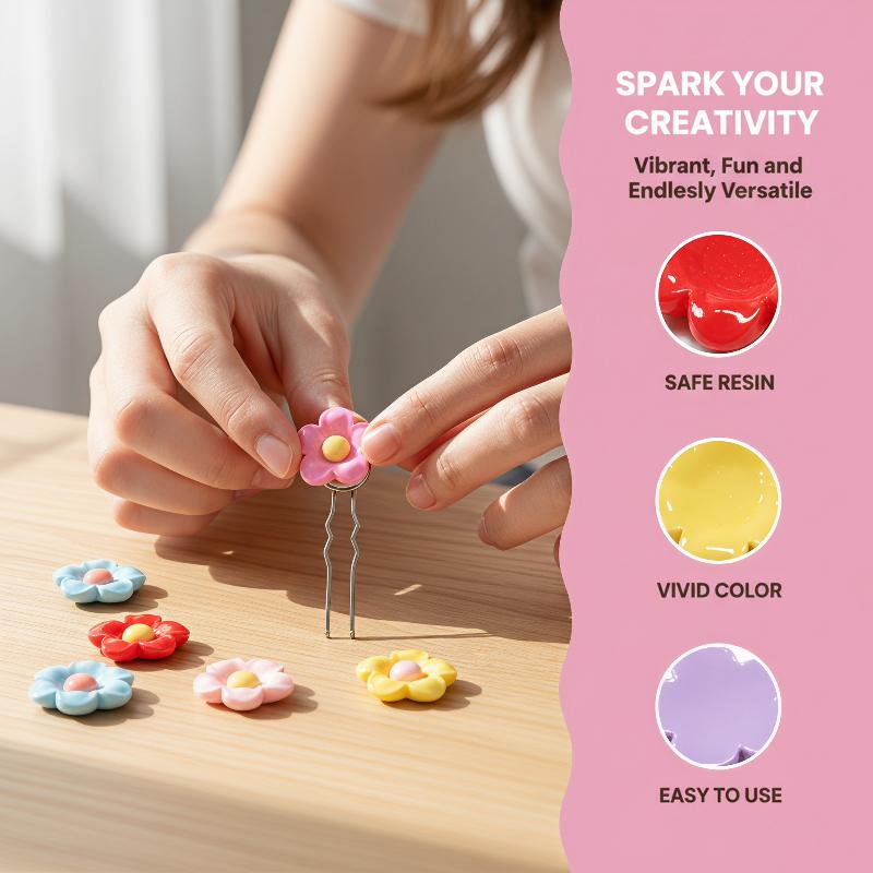 Resin Crafts Diy - 10 STUKS Glanzende 22x22mm Bloemen Serie