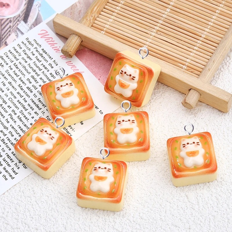 Resin Crafts Diy - 10 stuks Kawaii Kat Toast Brood