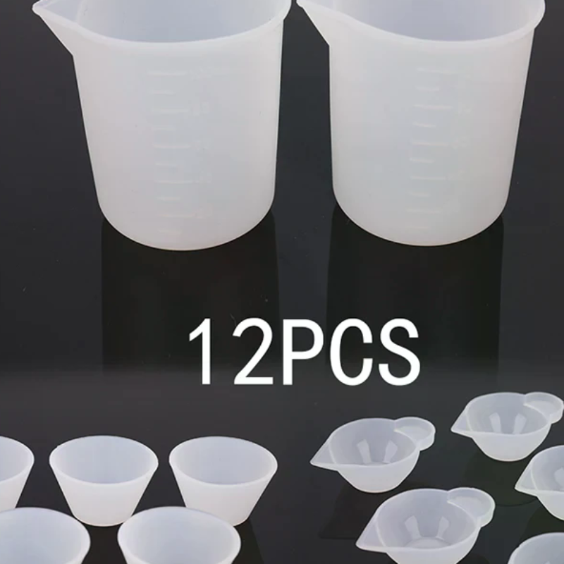 Mixing Cup Silicone - 12 stuks siliconen mengmaatbekers UV-hars mal