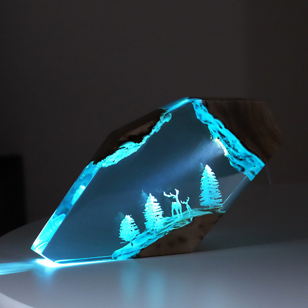 Crafting Resin - Bosfee Herten Desktop Kunst Gepersonaliseerd Lichtgevend