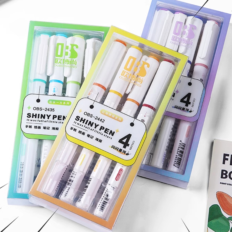 4 stuks kleur glitter markeers - Copic Marker Sketch recensie en prijs