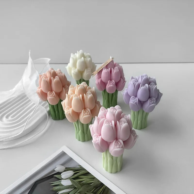 3D Tulp Boeket Siliconen Kaars - Resin Craft Ideas recensie en prijs